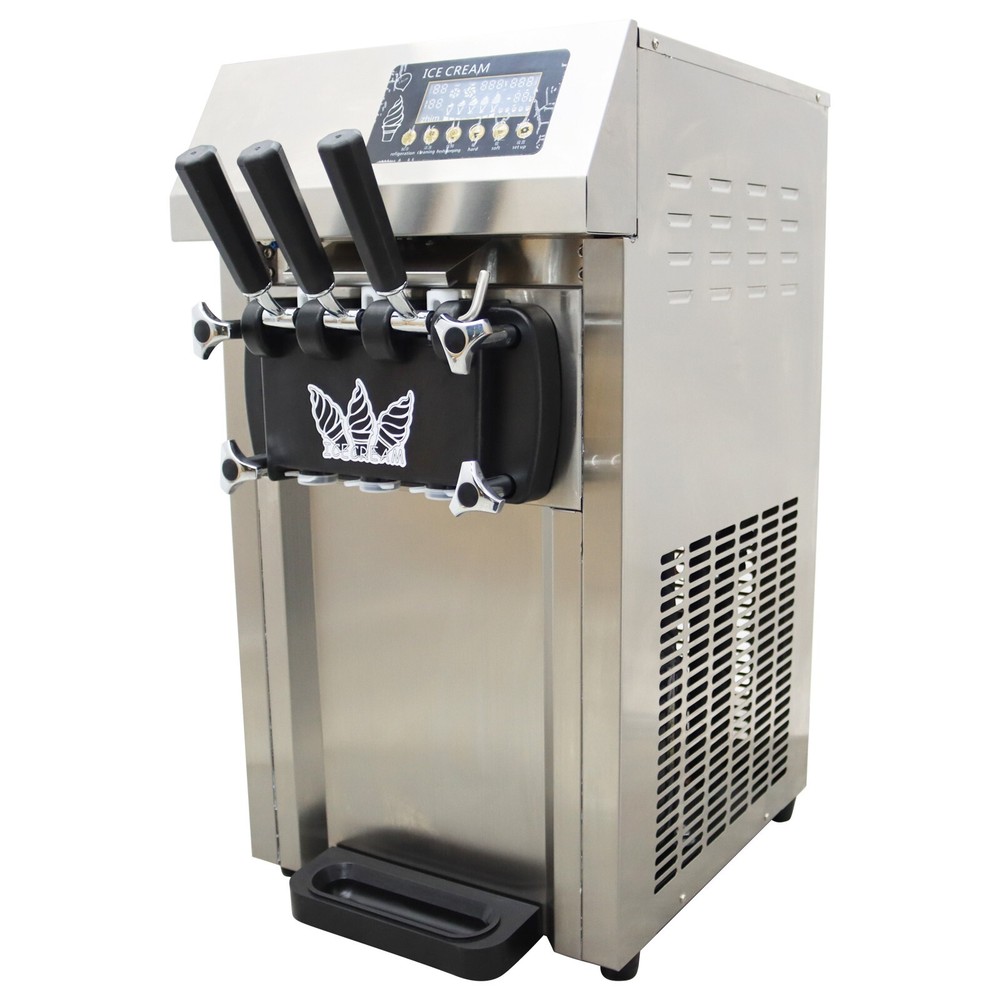 Automatic Soft Ice Cream Machine with Pre-cooling&Preservation Function 3Flavor