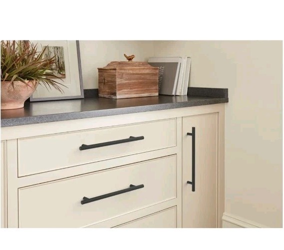 2 Amerock BP1178FB 9-3/8" FLAT BlACK Bar Cabinet Pull (7" CTR-CTR) *NEW*