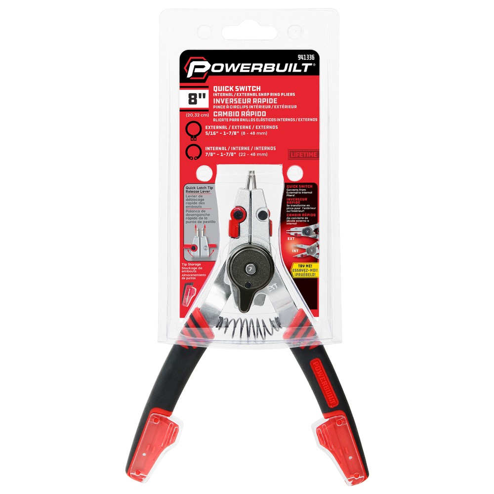 Powerbuilt Combination Switch Internal/External Snap Ring Pliers - 941336