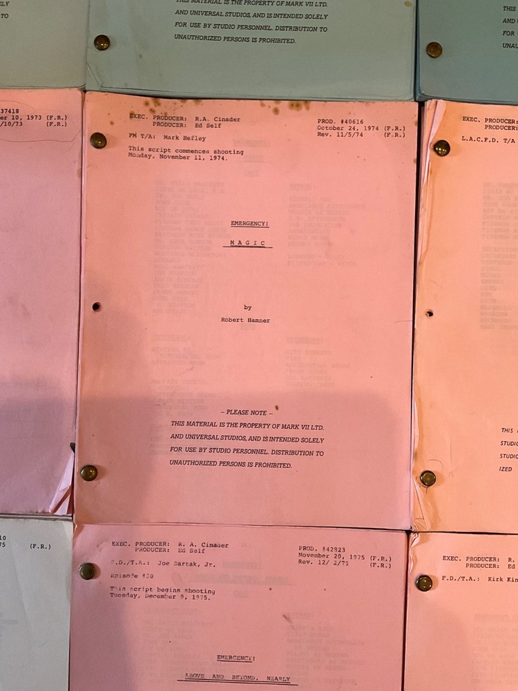 Original EMERGENCY scripts *choose 3* Randolph Mantooth - Kevin Tighe