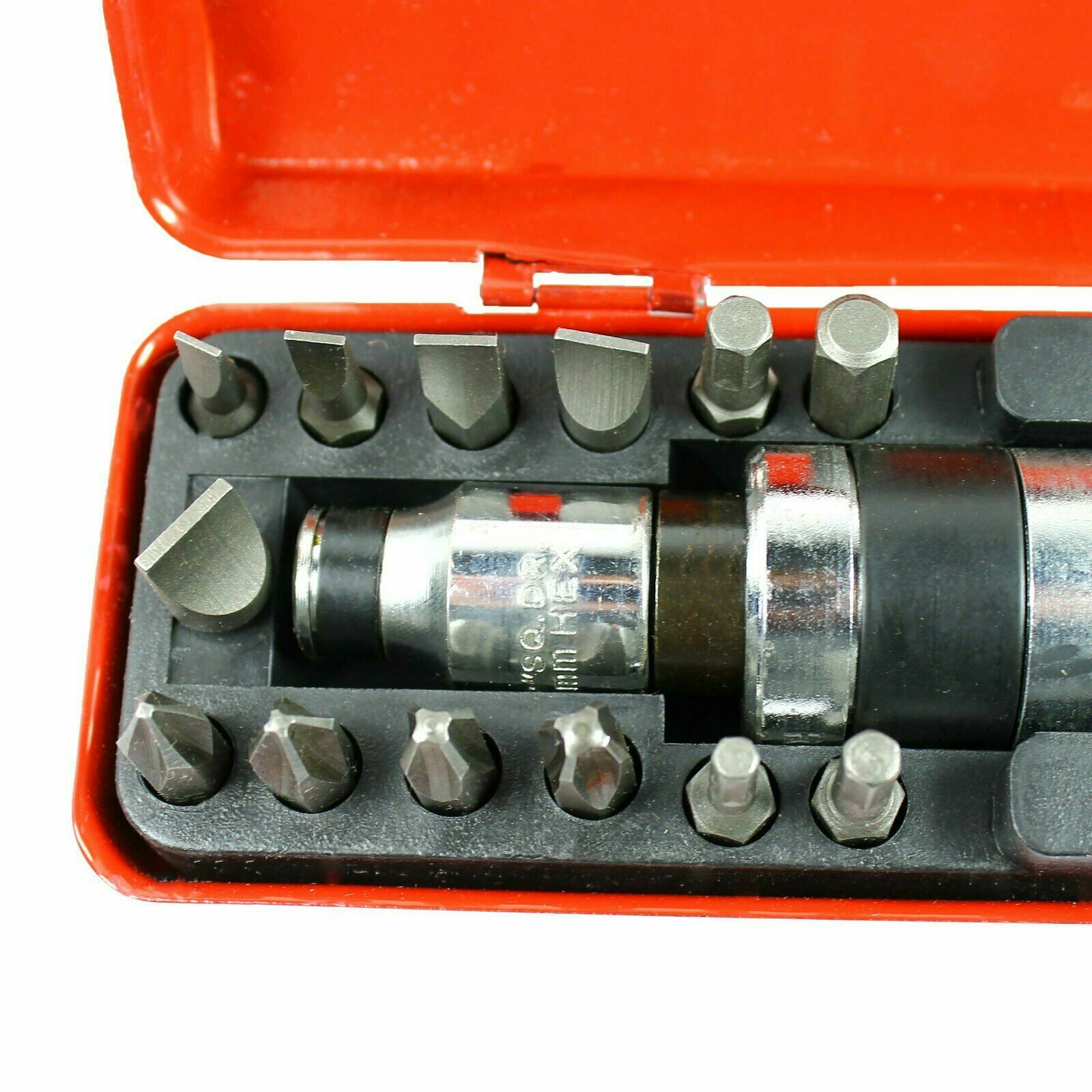 14 Pc 1/2" Heavy Duty Impact Screwdriver Driver Set SAE Reversible w/ Metal Case