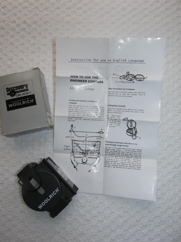 Discovery Channel Quest Exclusively by Woolrich Green Engineer Lensatic Compass