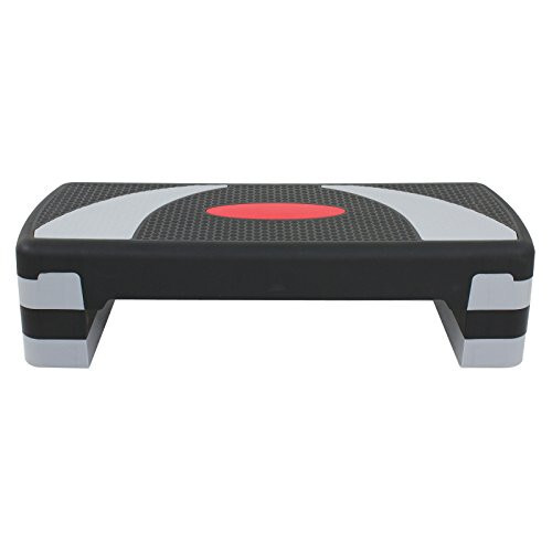 31" Aerobic Exerciser Step Platform with 4 Risers, 4"-6"-8" Adjustable Height Ex