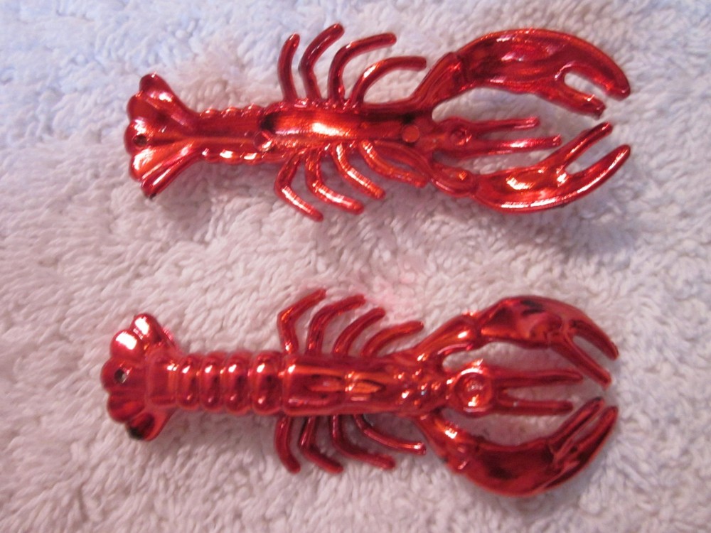 6 DOZEN (72 pieces) "RED CRAWFISH TRINKETS" 70mm - BULK CRAFTS MUDBUGS CRAYFISH