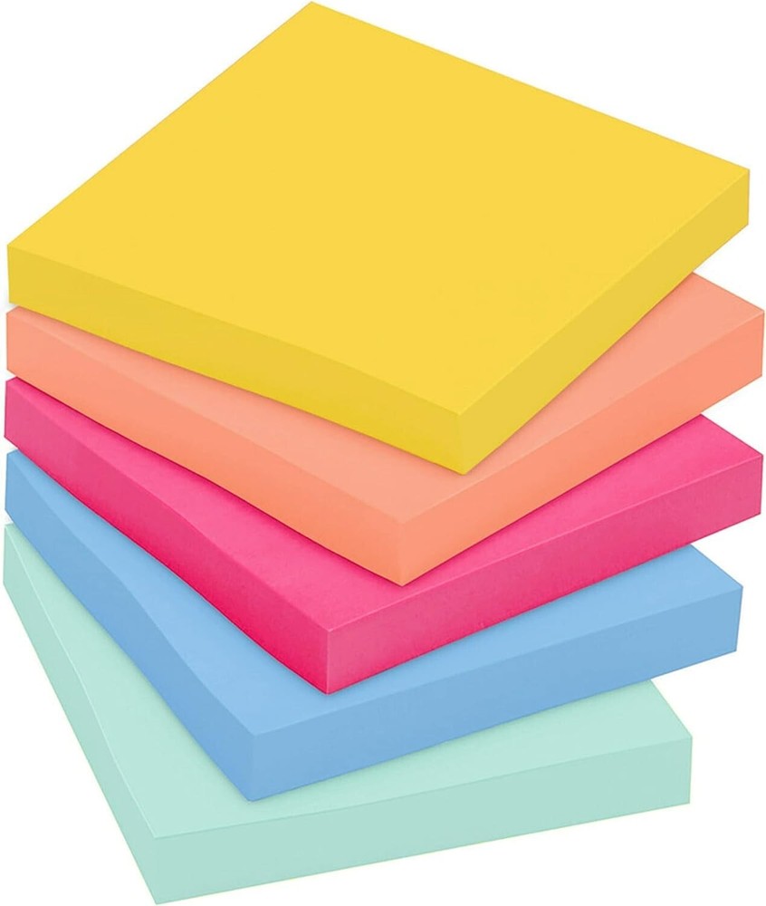 Post-it Super Sticky Notes 3" x 3" Summer Joy Collection 90 Sheet/Pad 5 1 Pack