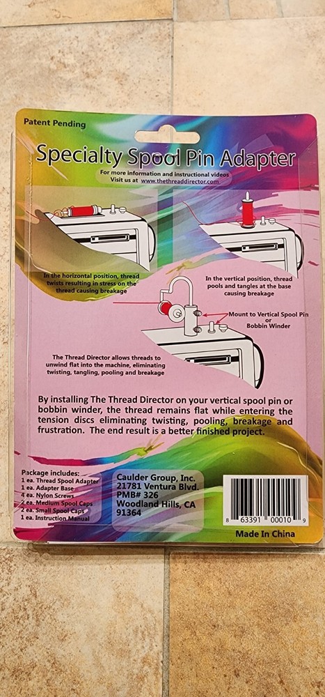 Specialty Thread Spool Pin Adapter for Sewing Machines