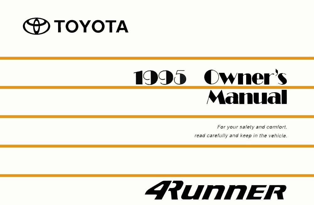 1995 Toyota 4Runner Owner's Manual