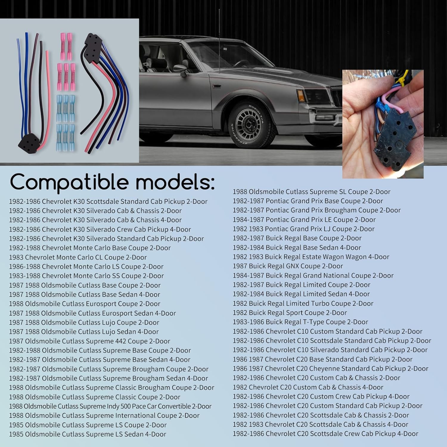 For 1981-87 GM Chevy Power Window Door Lock Switch Wire Pigtail Connector New