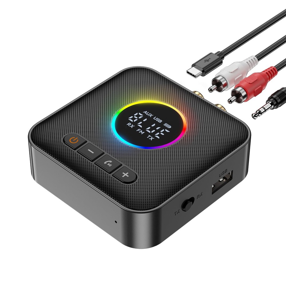 M10 RGB Upgraded Bluetooth 5.4 Audio Receiver Transmitter for TV Home Stereo/...