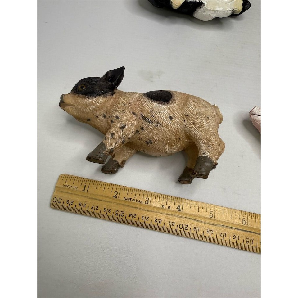 Gerson Farmhouse Pig Figurines Set of 5 Rustic Country Decor Multicolor