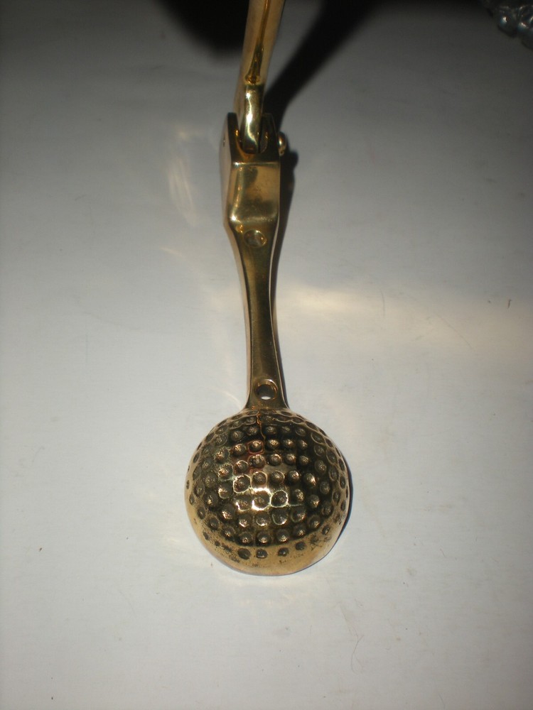 vtg Solid Brass Golf Ball Putter DOOR KNOCKER Hardware man cave decor