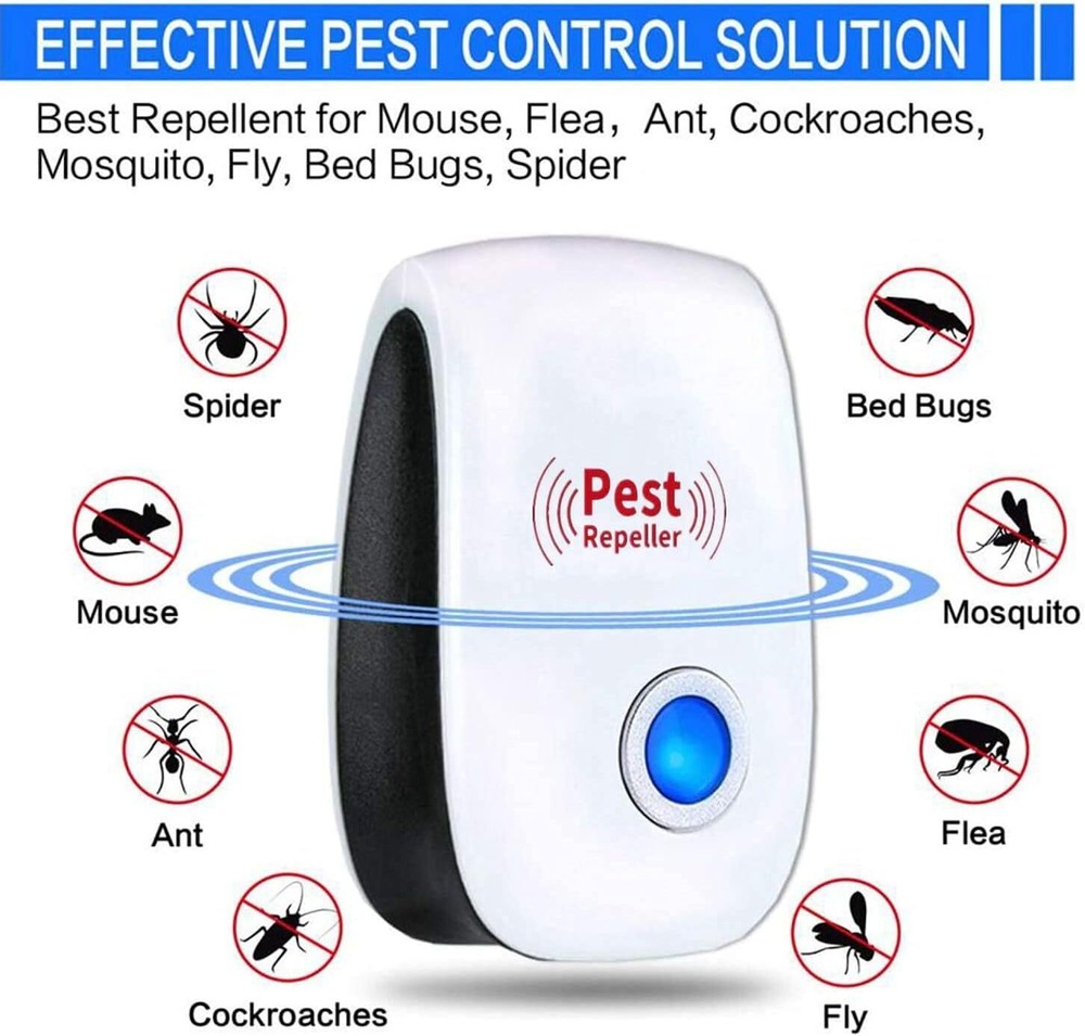 Electronic Ultrasonic Pest Reject Control E-Repeller Home Bug Rat Spider Roaches