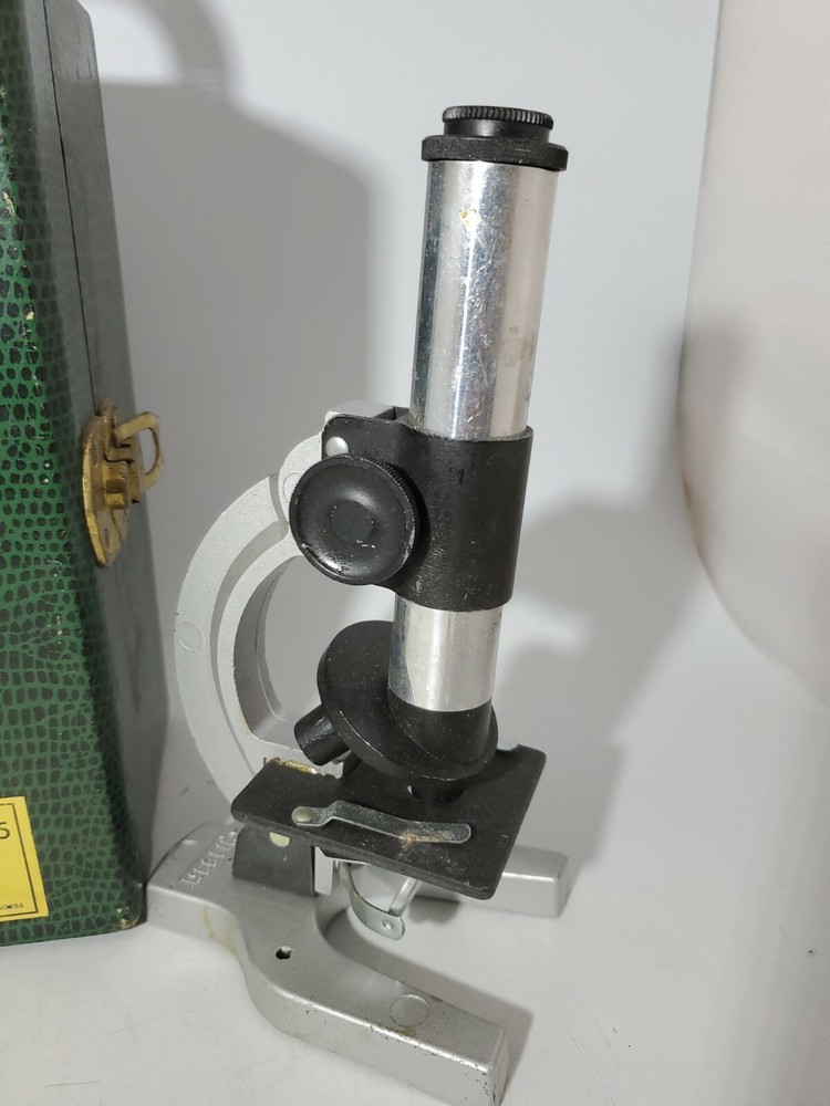 Vintage Gilbert Microscope with Original Green Case S-15