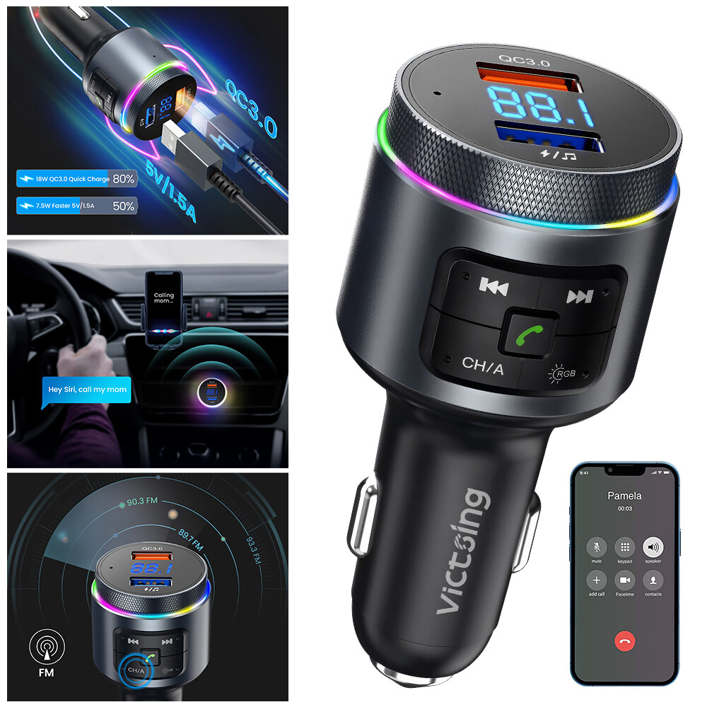 Wireless Car Bluetooth FM Transmitter MP3 Audio USB Charger Adapter Handsfree