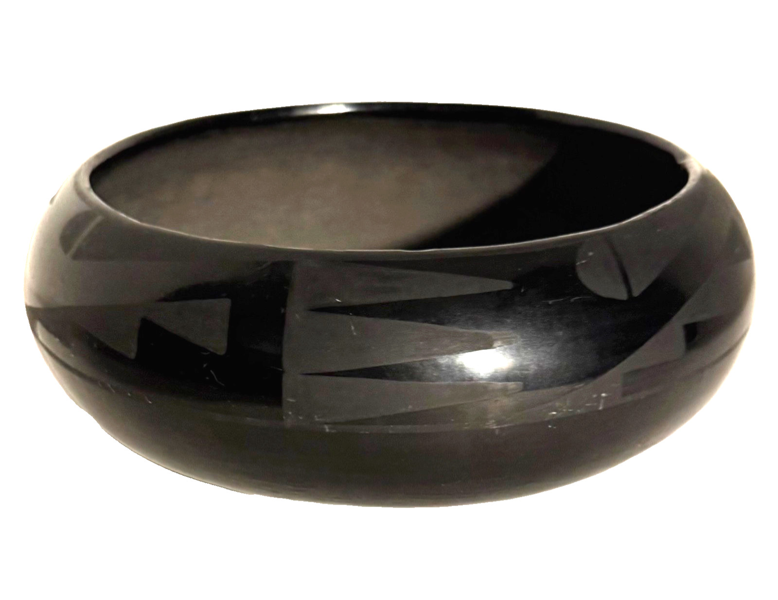 MARIA MARTINEZ (1887-1980), CLASSIC “MARIE” BLACK-ON-BLACK 9” POTTERY BOWL