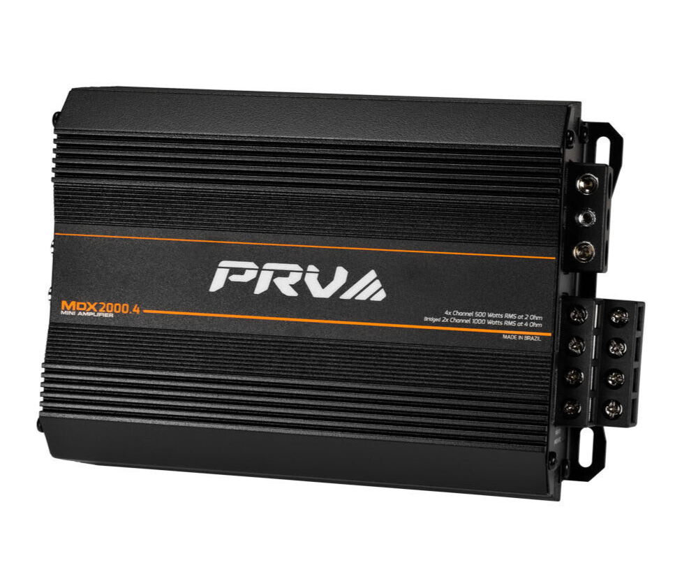 PRV MDX2000.4 2 Ohm Mini 4 Channel 4x 500 Watts Amp Compact Car Audio Amplifier