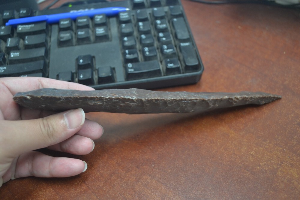 AGATE STONE SPEARHEAD ARROWHEAD POINT MEDIEVAL 9" - 9 1/2"