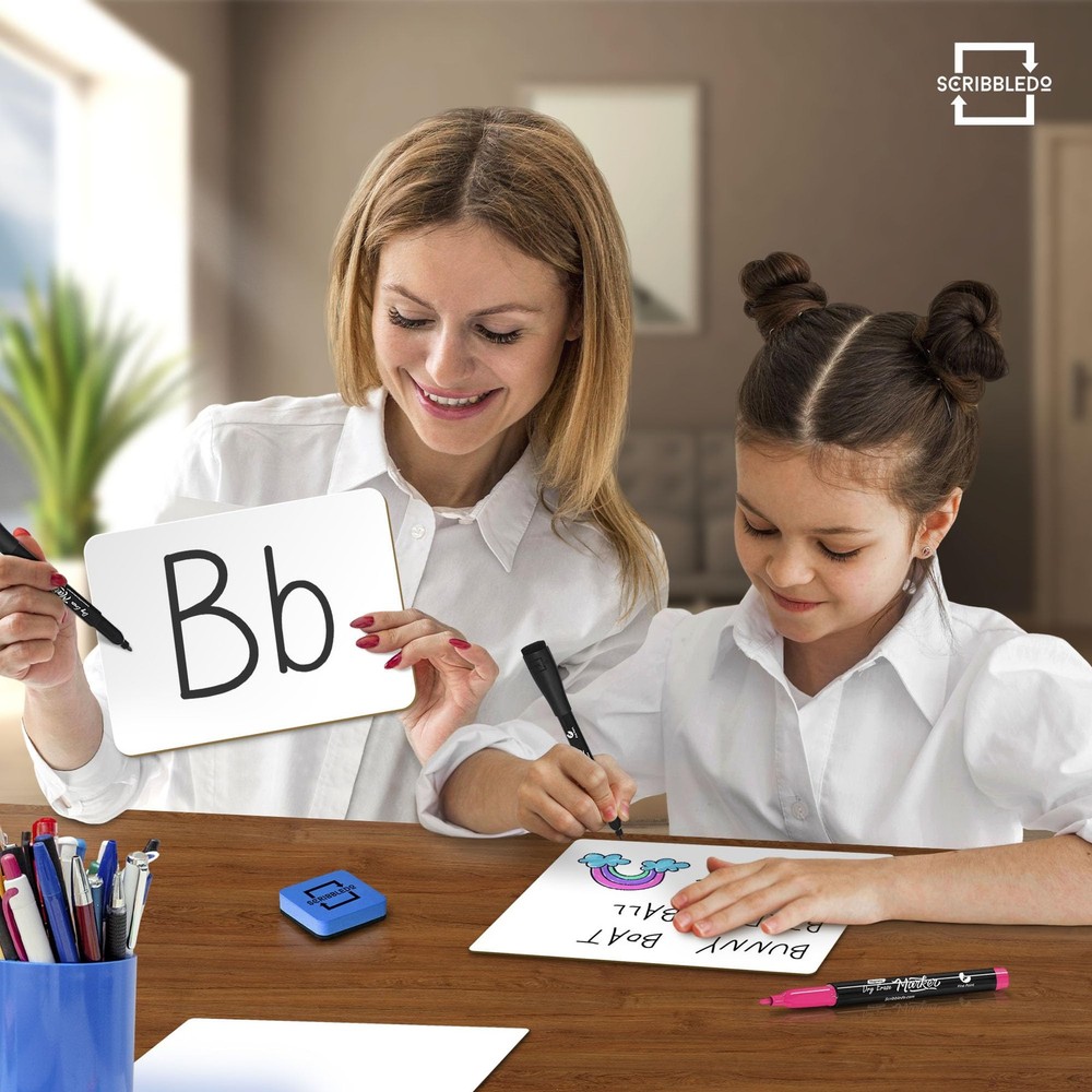 Scribbledo 6x9 Mini White Board Dry Erase Lapboard for Students Office