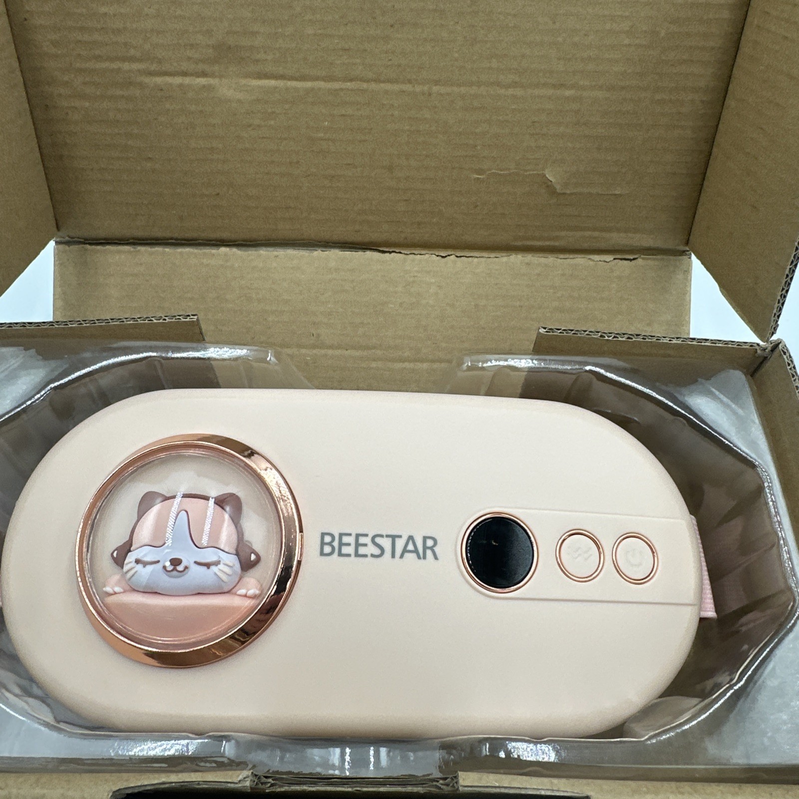 NEW Beestar Portable Cordless Heating Pad–Vibration & Heat Massage Belt Open Box