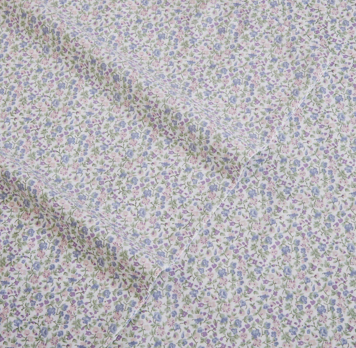 Laura Ashley 4-Piece Cotton Percale King Sheet Set (EMOGENE T200 HTR KG SHEET SE