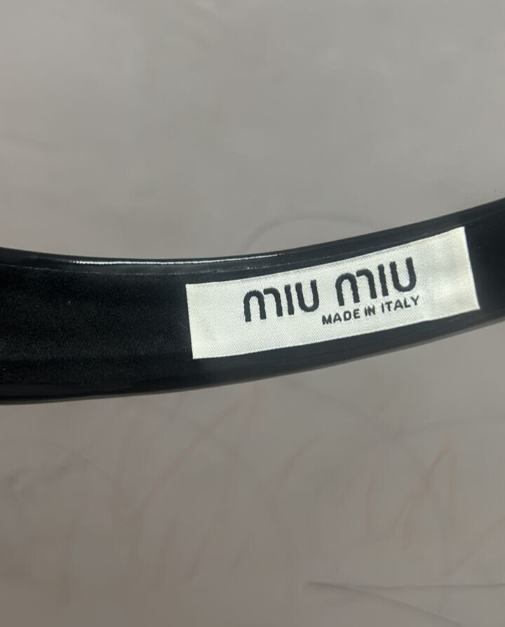 MIUMIU new sweet letters handmade hair band black headband