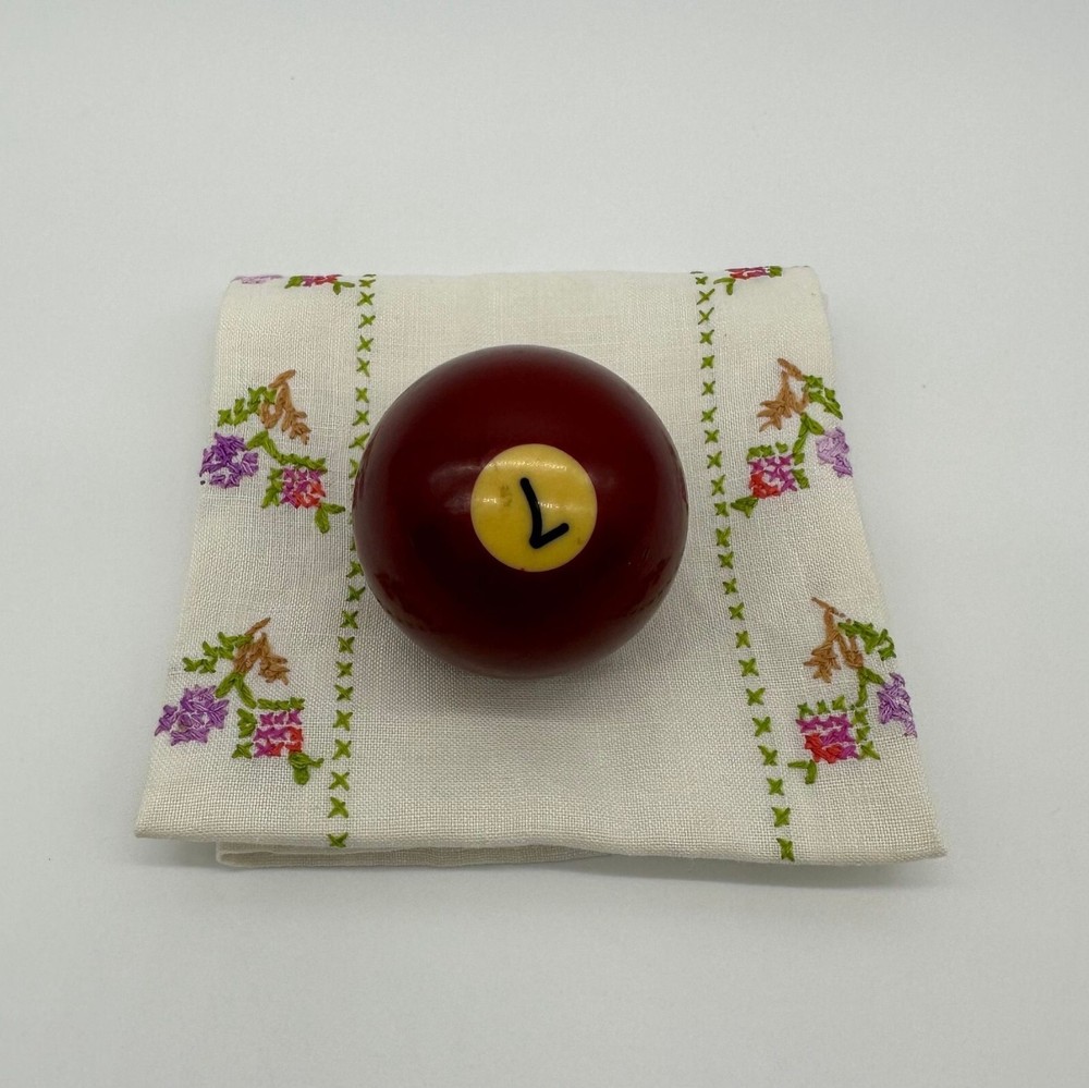 Vintage Billiard Ball Pool 7 Solid Red Replacement Table Game Man Cave Decor