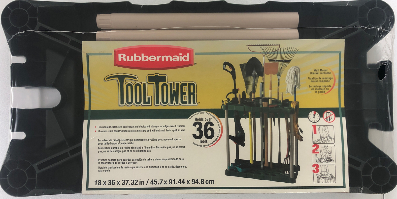 Rubbermaid 7092-18-MICHR Green/Natural Plastic Tool Tower 37 H x 36 W x 18 D in.