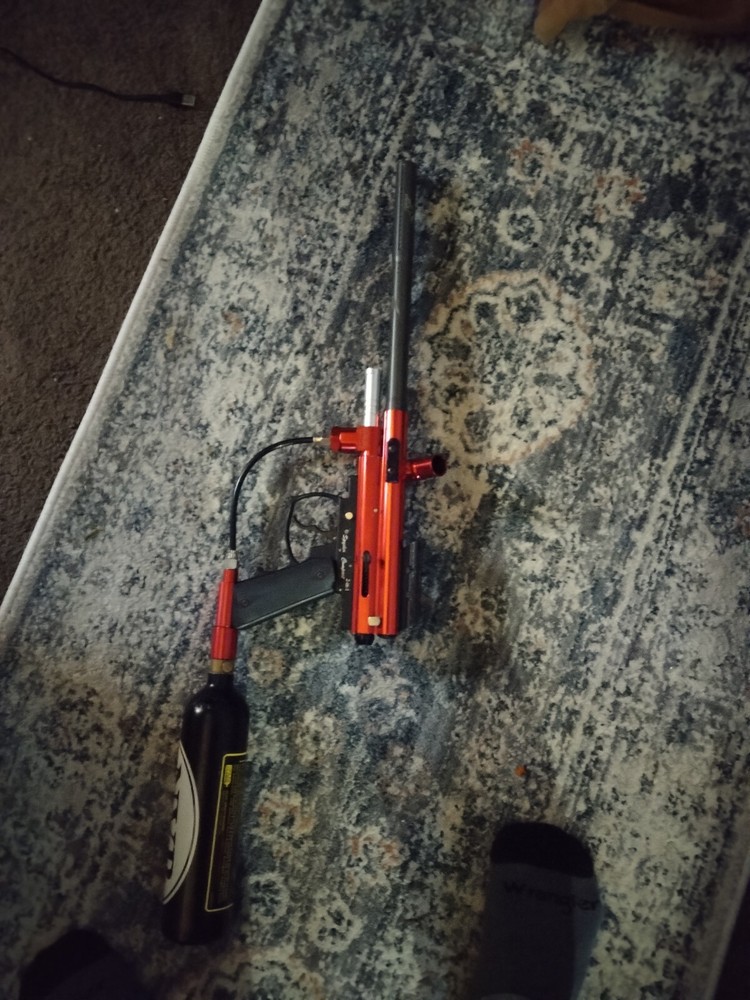 Spyder Compact 2In1 Java Red With extra barrels and hoppers paintball gun marker