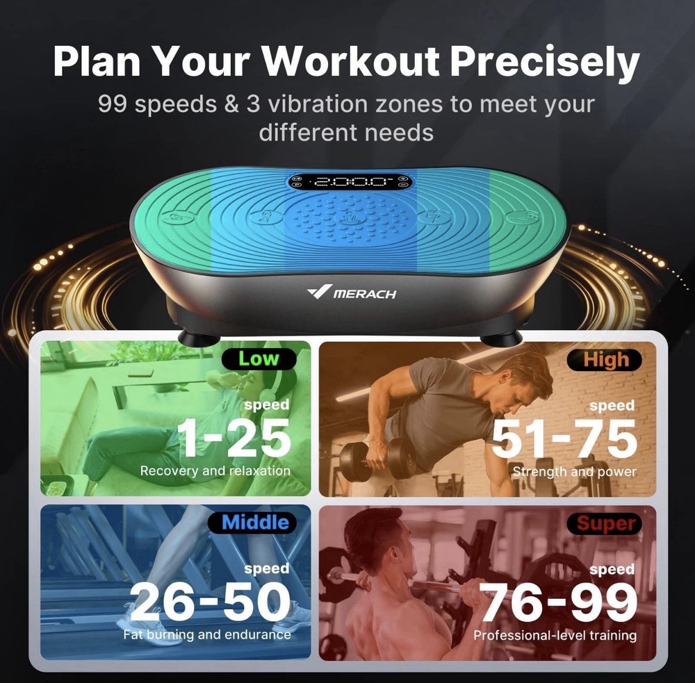 MERACH Vibration Plate Exercise Machine, Vibrating Platform for Black MODEL 2533