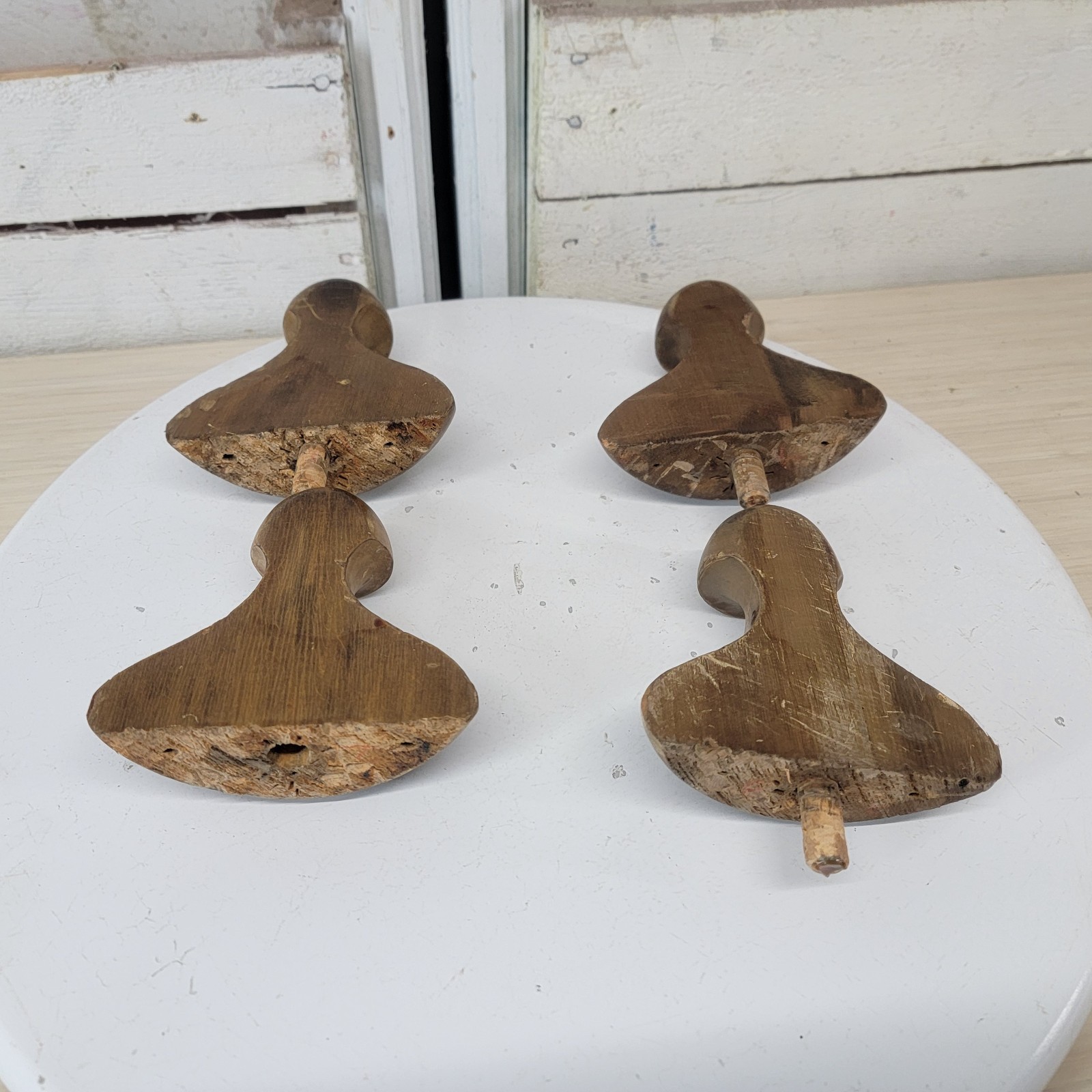 Set of 4 Vintage Solid Wood Furniture Feet Legs Salvaged Cabinet Sofa