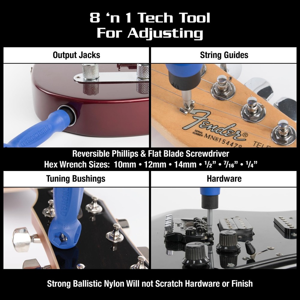 8 pc. Guitar Care Starter Kit for Cleaning, Repair String Changing Tools, Gu...
