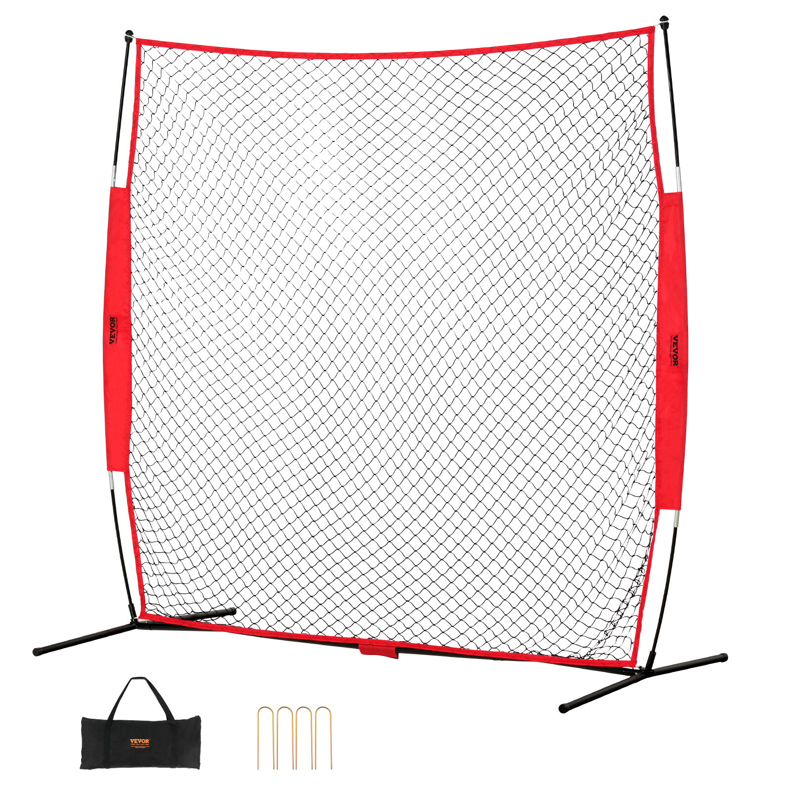 VEVOR Barricade Backstop Net Ball Sports Barrier Softball Practice Net 7x7ft