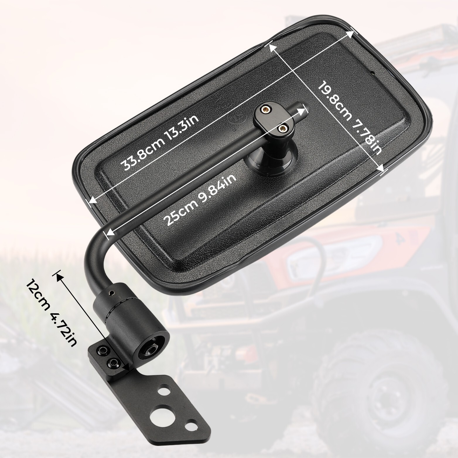 2PCS For KUBOTA RTV X1100C/ X-1120/ X-1140 Tractor Rear View Side Mirrors w/Cab