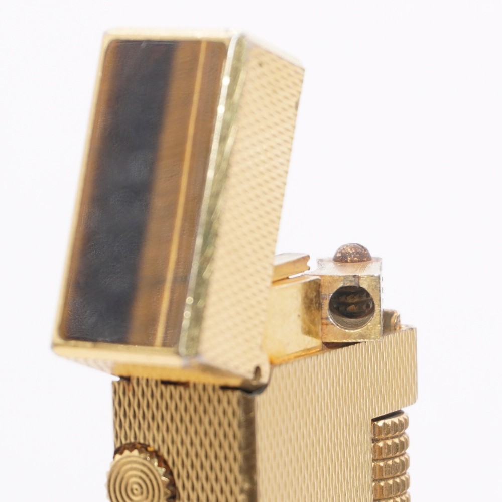 Dunhill Lighter Brown Shell gold Barry Pattern_Ultrasonically cleaned_Working