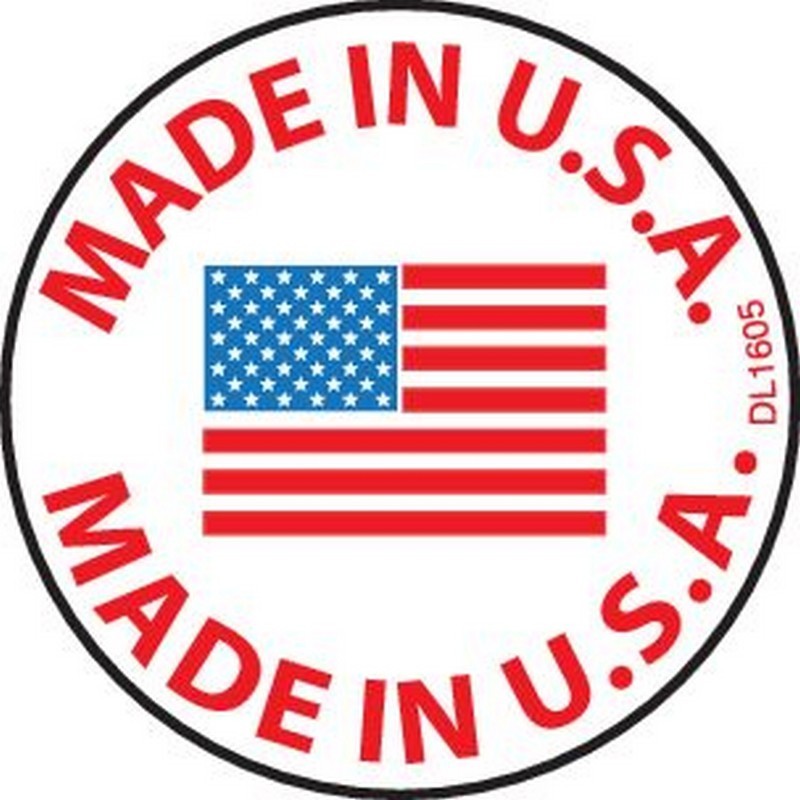 1" Diameter Made in U.S.A. Circle Labels (500 per Roll)
