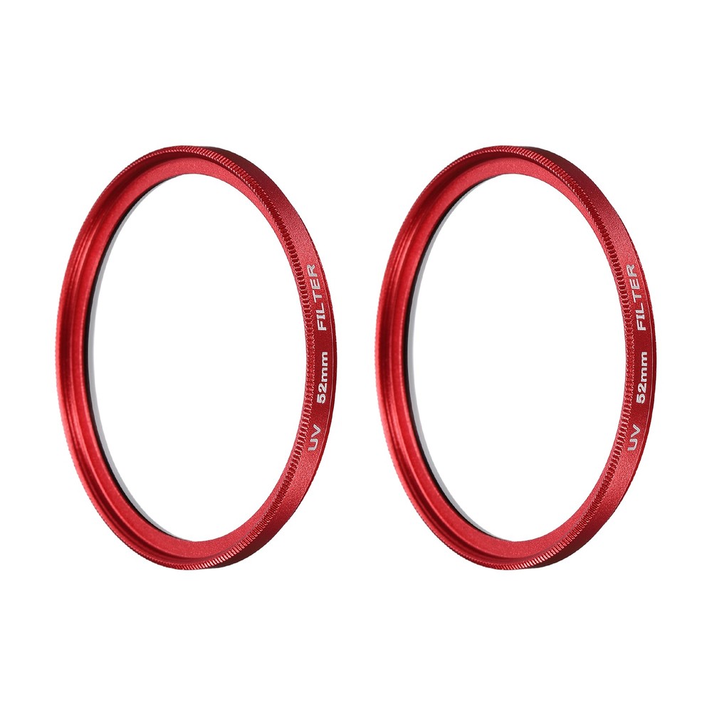 2Pcs 52mm Ultra Slim Lens Filter Multi Coating Camera Len Filter, Red