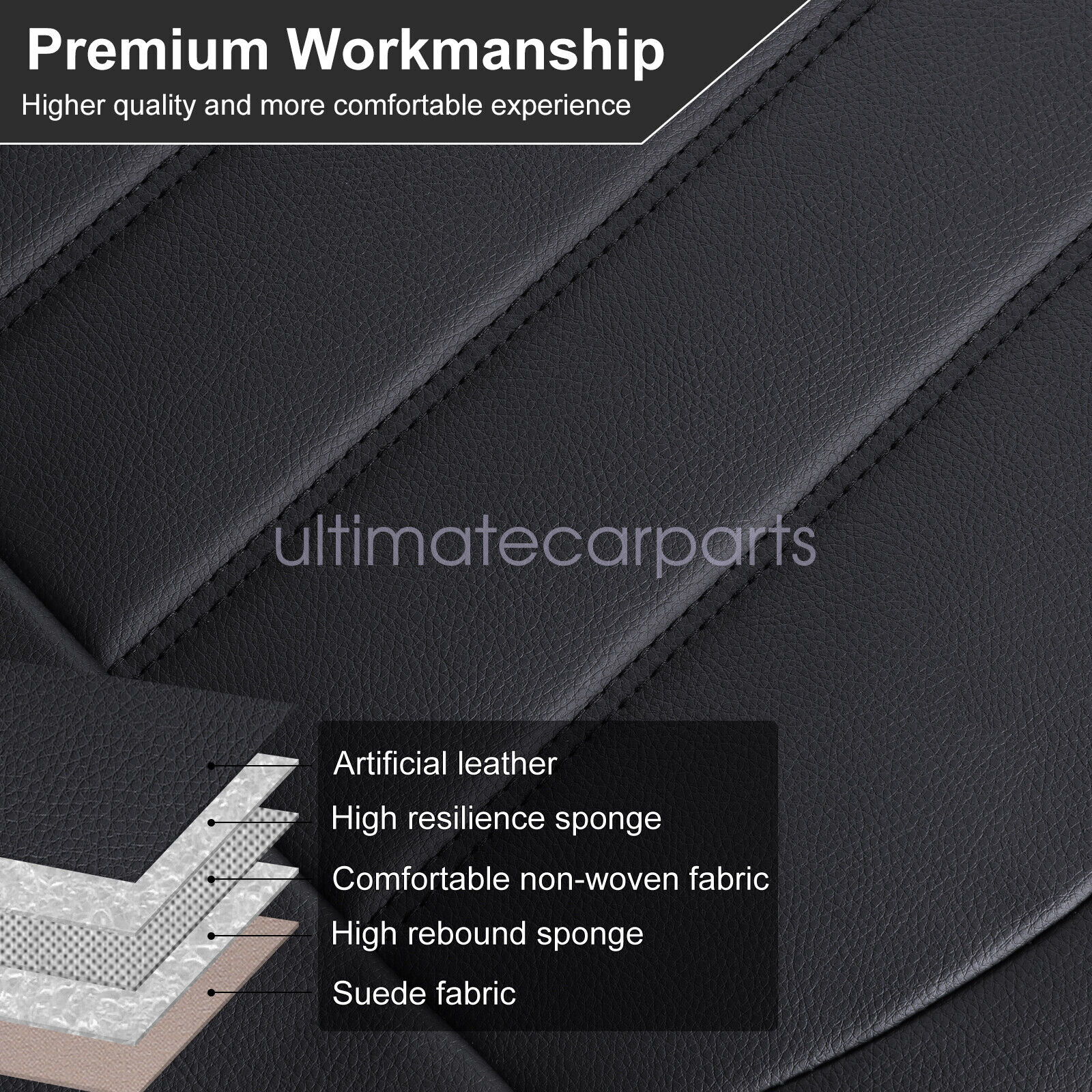 Leather Seat Covers Full Set 5-Sits Front & Rear Cushion Accessories For Honda