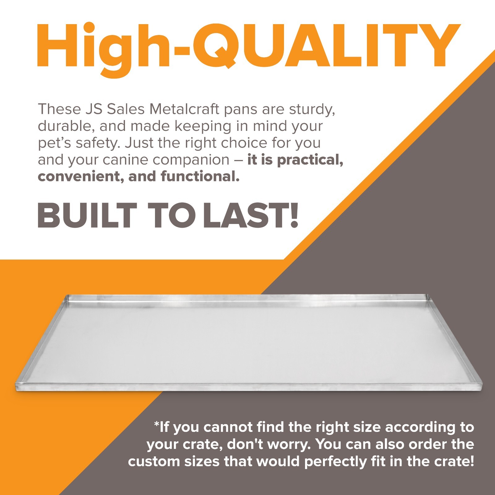 PortaTray Replacement Dog Crate Pan Galvanized Chew Proof -29-1/2"x19-3/4"x1"