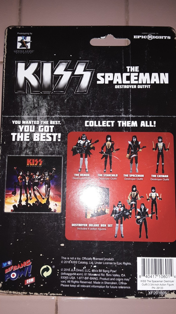 3 Kiss figures from the Destroyer era. Bif Missing Gene Simmons
