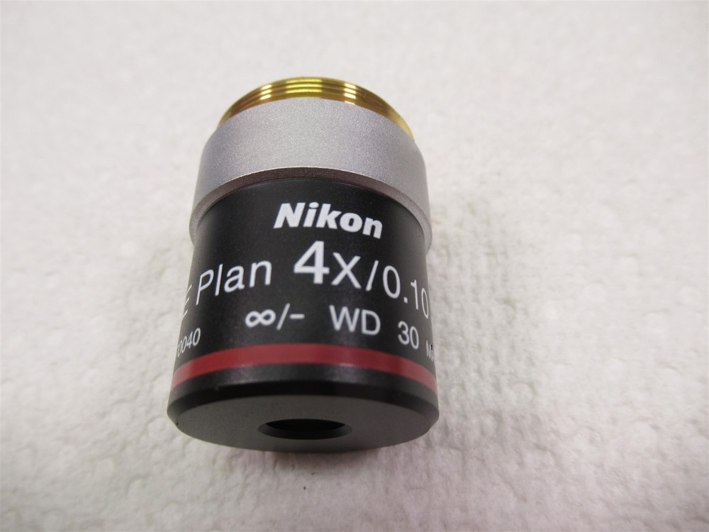 Nikon E Plan 4x / 0.10 OFN20 WD 30 Microscope Objective Lens for Eclipse Models