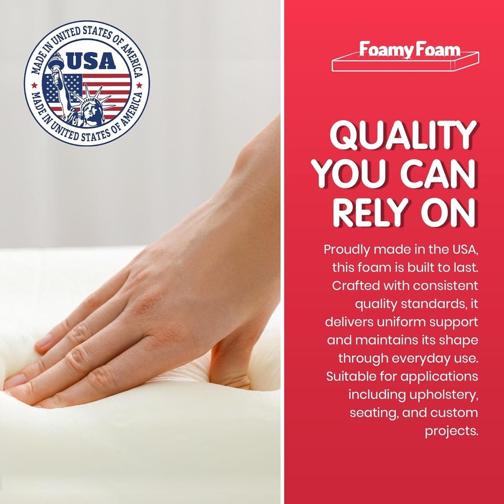 Versatile Upholstery Foam Replacement - High Density 3" Thick, Ideal for Seating