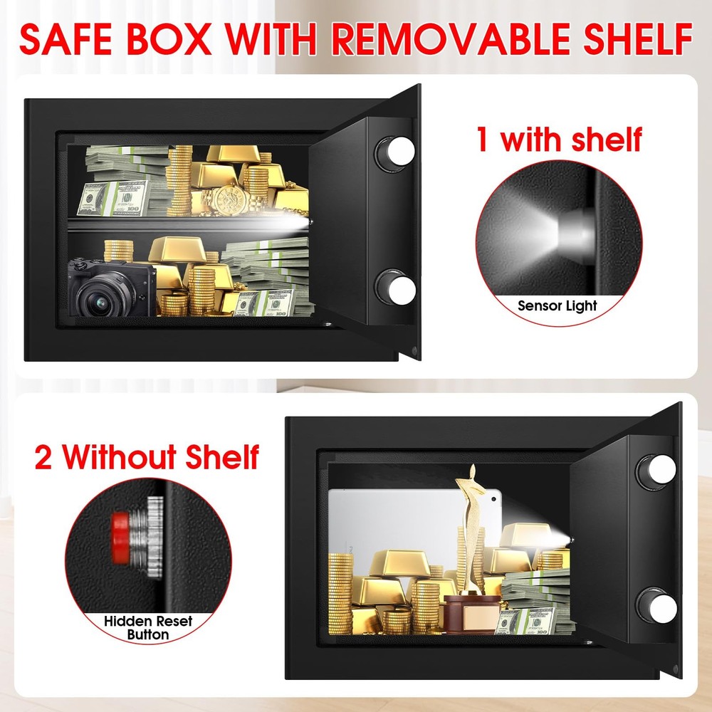 1.2 Cuft Safe Box Fireproof Waterproof, Digital Security Safes for
