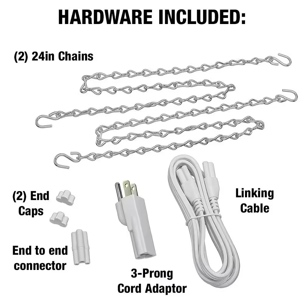 4 Ft. Plug-In Pull Chain Linkable Integrated LED White Shop Light Garage Light 3