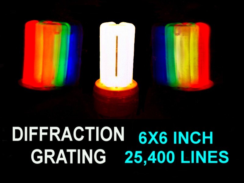 HUGE 6X6 INCH Diffraction Grating Sheet 25,400 Lines Per Inch,Laser Split LOOK!!