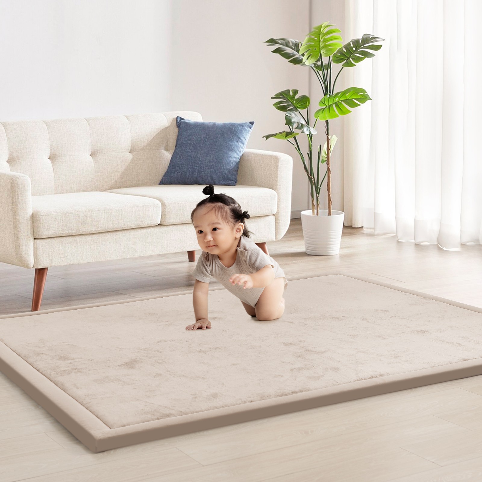 79x118'' Thick Extra Large Baby Play Mat Memory Foam Nursery Rug for Crawling