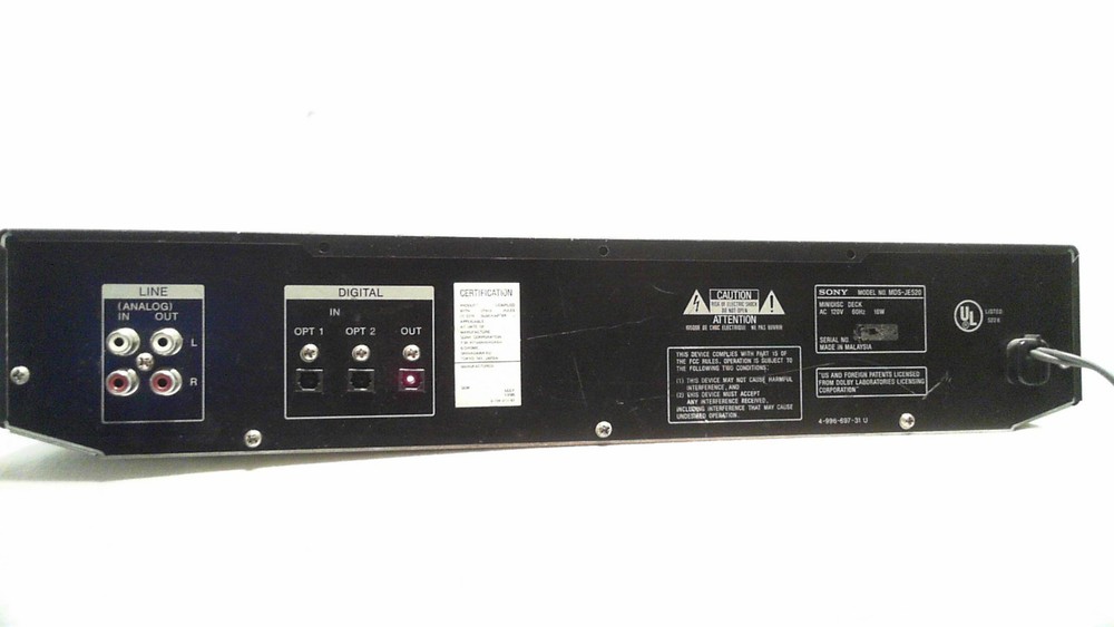 Sony MDS JE520 Mini Disc Deck Recorder Player TEST WORKING (SEE VIDEO)