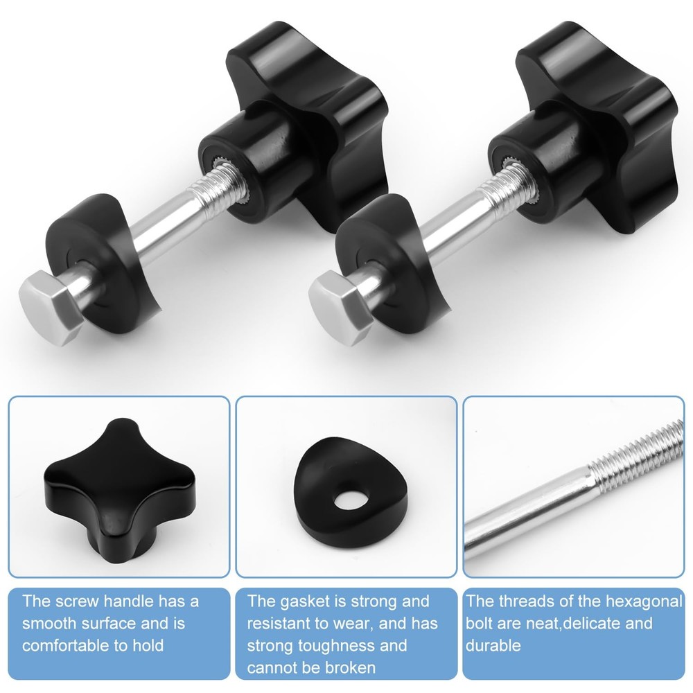 4 Sets Rollator Walker Replacement Knobs, Universal Arm M, Black