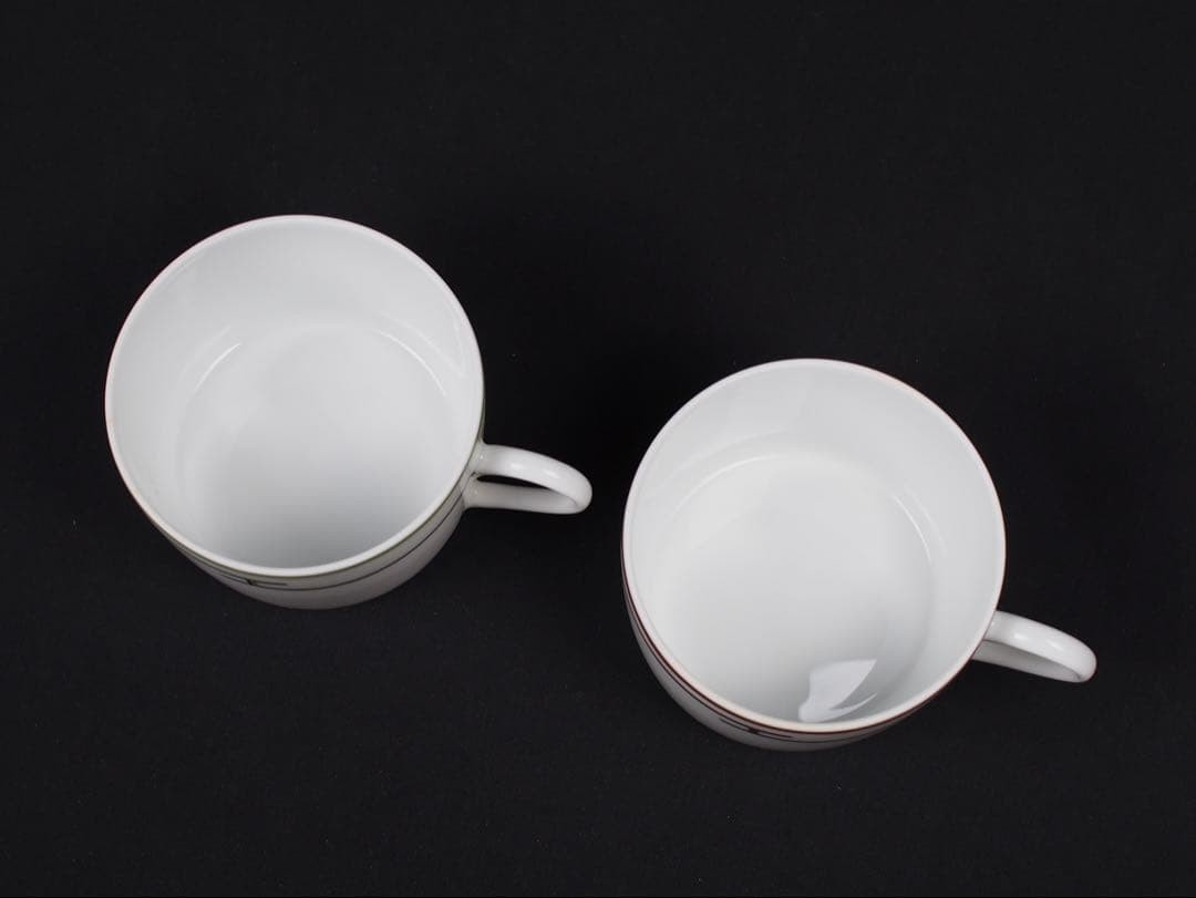 Hermes Rhythm Cup & Saucer Set 2pc White Ceramic with Box Authentic Rare