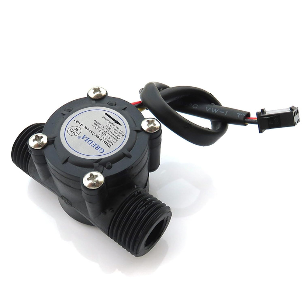 1/2" Water Flow Sensor Hall Effect Flowmeter Switch 1-30L/min Fluid Meter