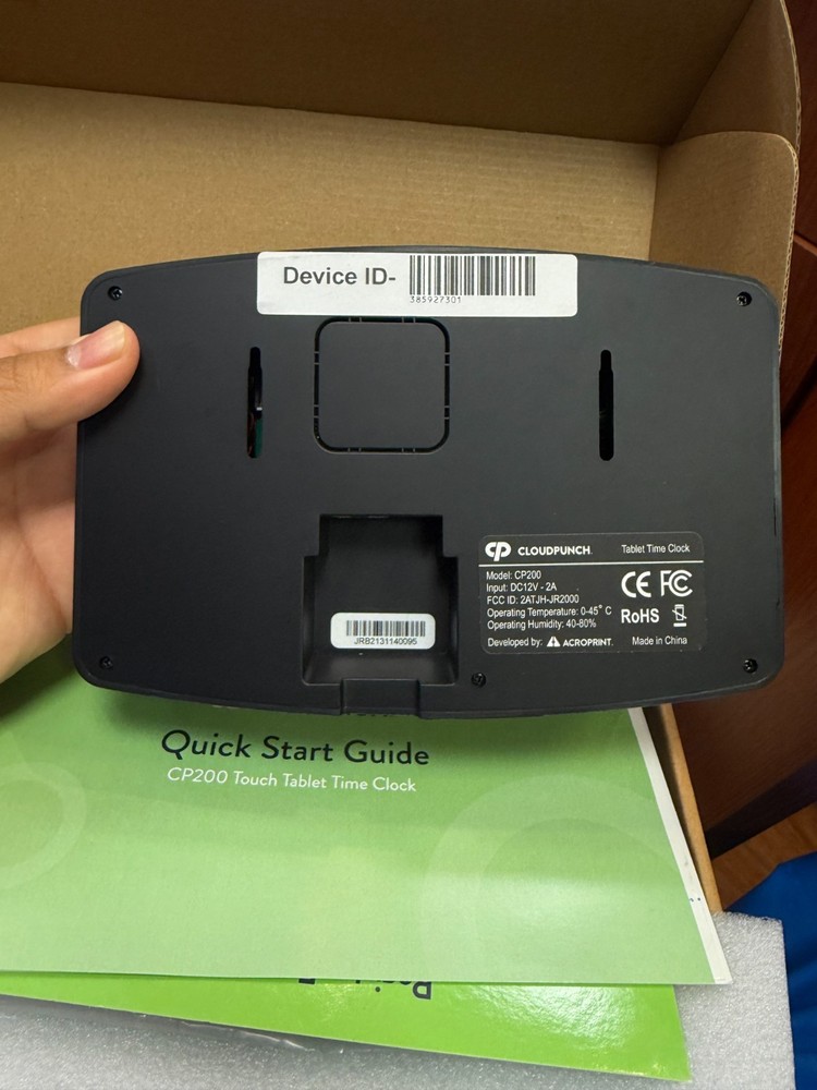 Acroprint CloudPunch CP200 Cloud-Connected Touchscreen Time Clock NEW